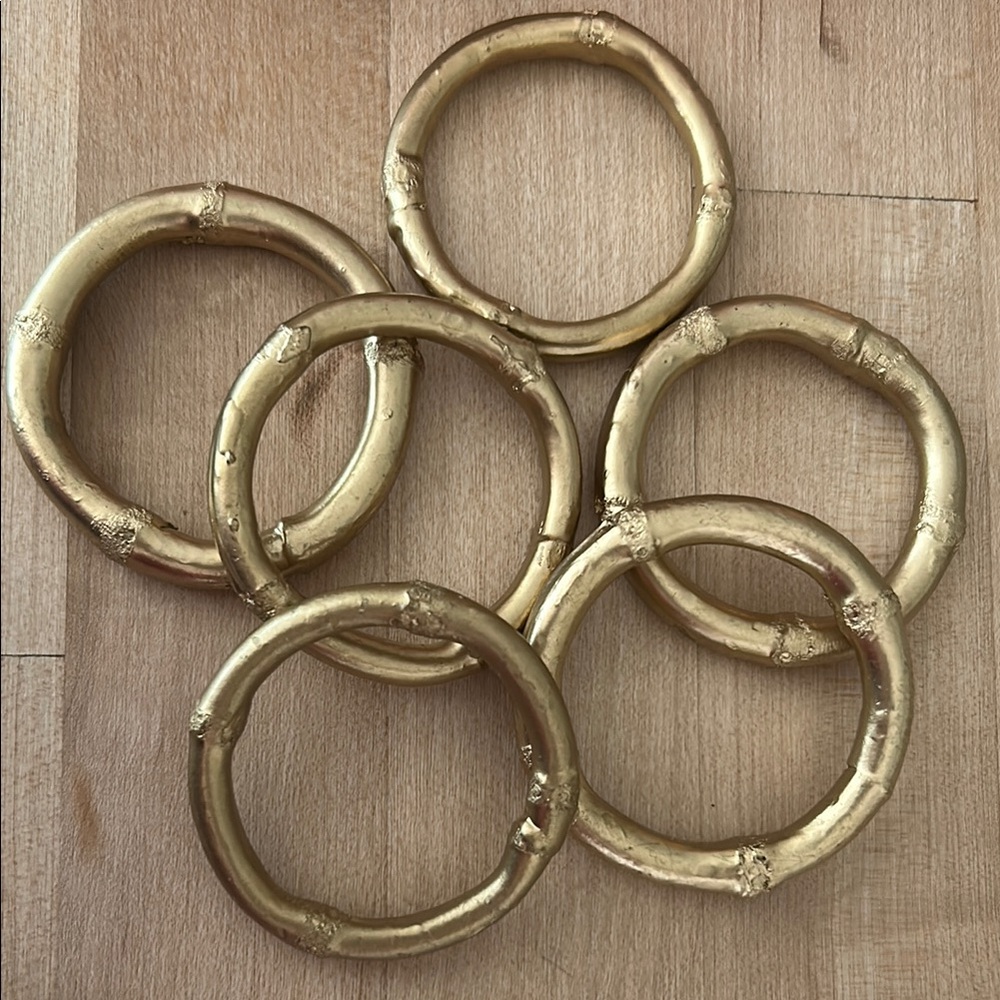 Gold Bamboo-Style Bangles